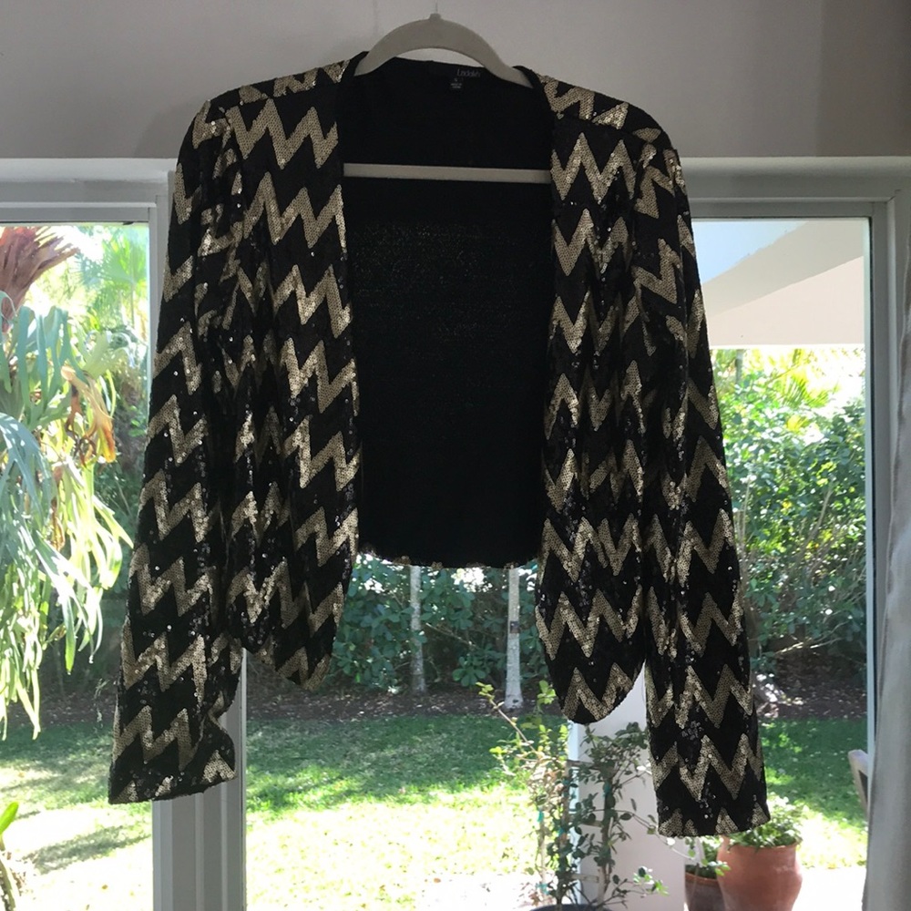 Black and Gold Sequence Blazer, Small